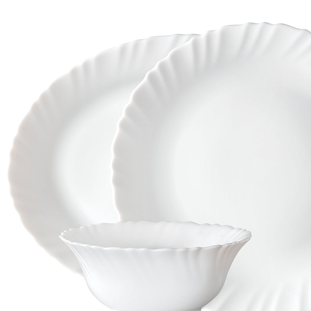 Larah by Borosil, Snow Dinner Set