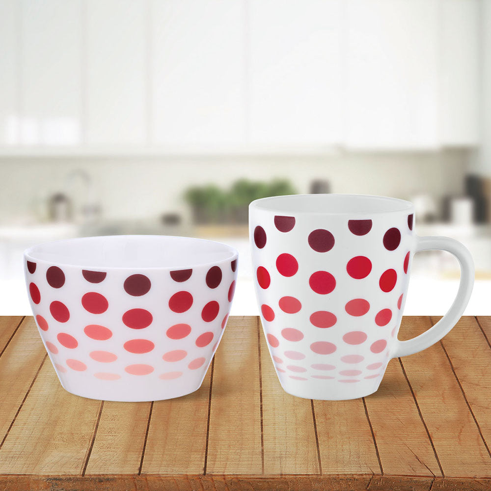 My Borosil Breakfast & Snack Sets 2 pc Set Polka Red Breakfast Set