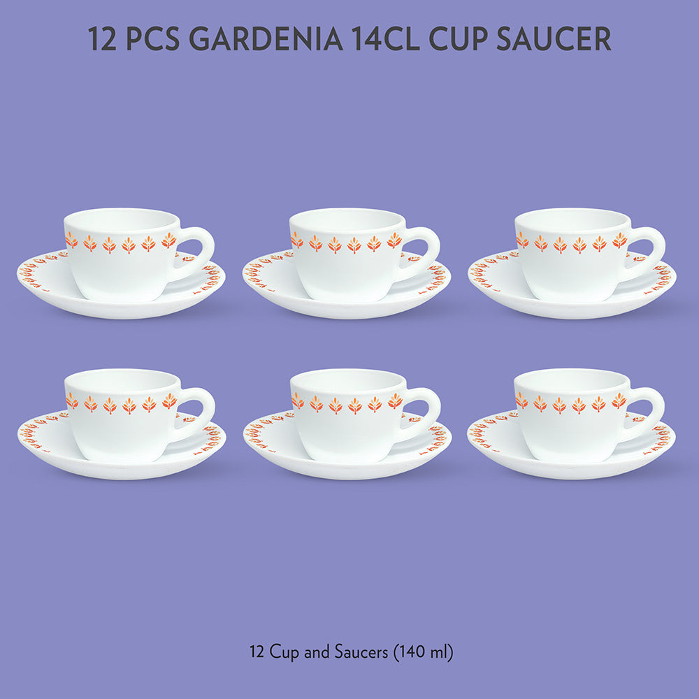 My Borosil Opalware Tea Cups & Tea Sets Gardenia Cup & Saucer Set