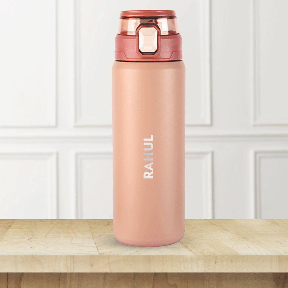 Aquasport Insulated Bottle, 600 ml, Peach - Personalise