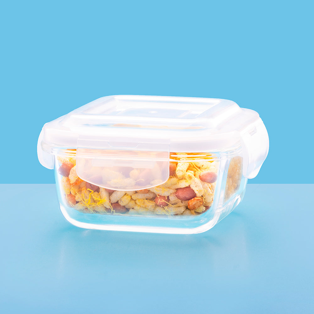 Larah Everyday Klip n Store Square Glass Container