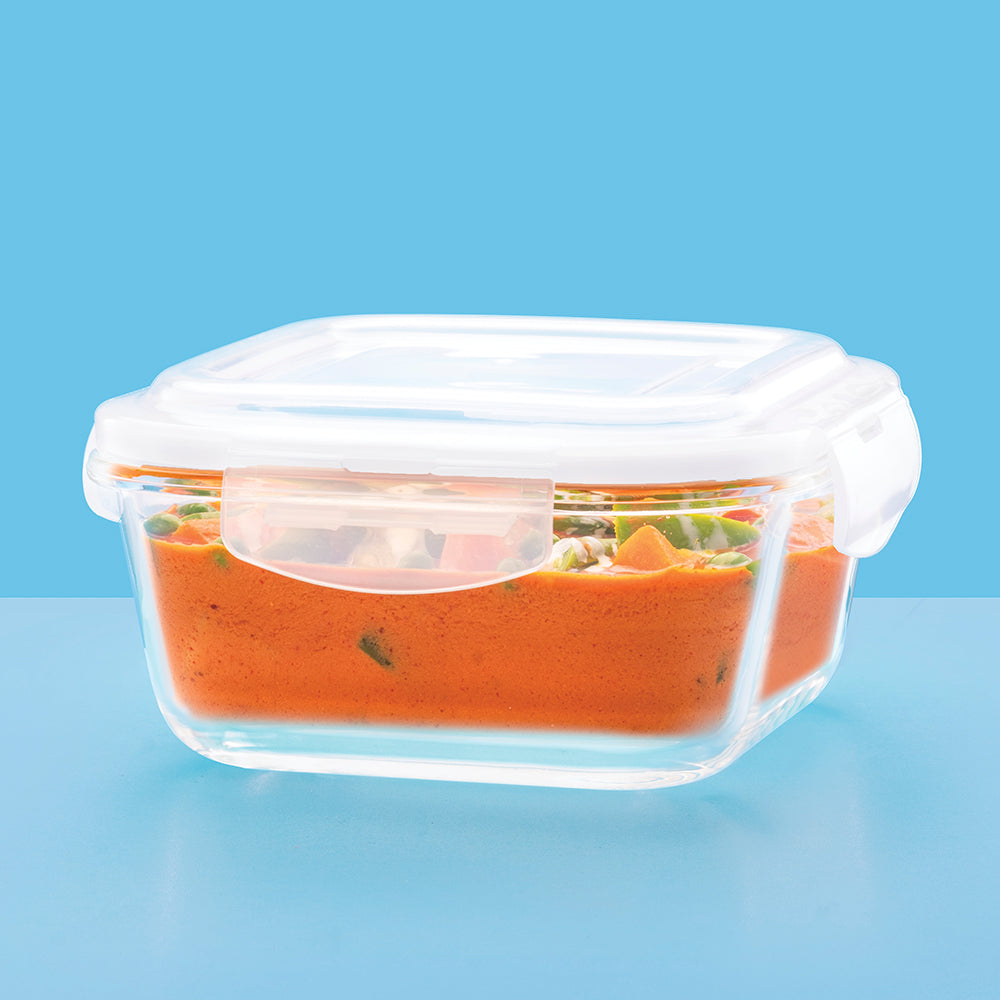 Larah Everyday Klip n Store Square Glass Container