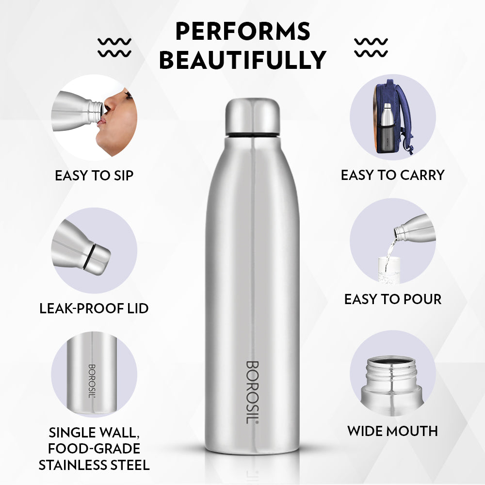 Borosil Juno Single Wall Bottle