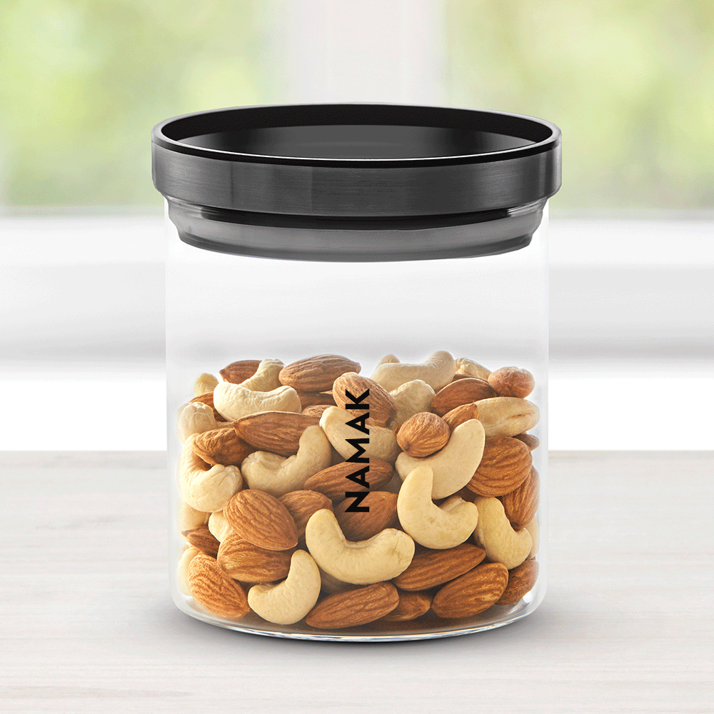 Borosil Stack n Store Jar (Black PP Lid) - Personalise