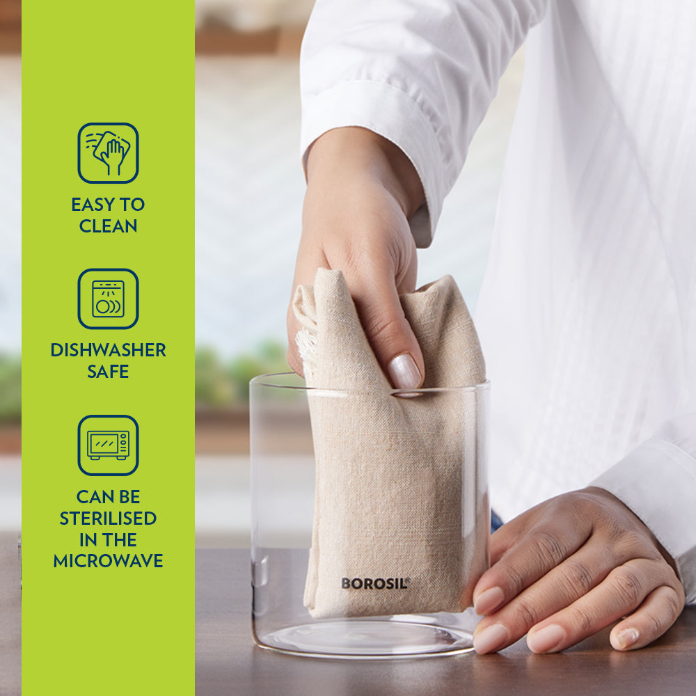Borosil Stack n Store Jar (Black PP Lid) - Personalise