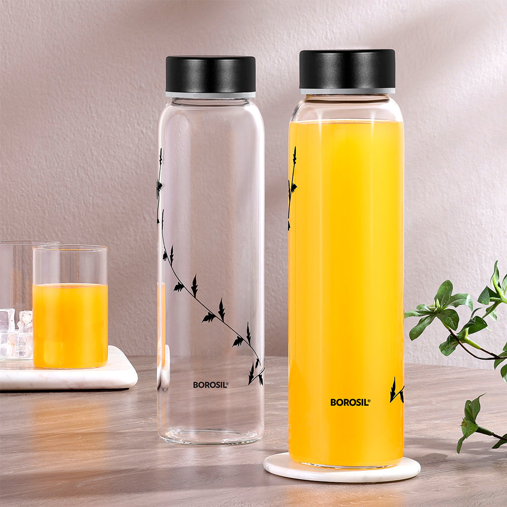 Crysto Glass Bottle w SS Lid - Krip Black