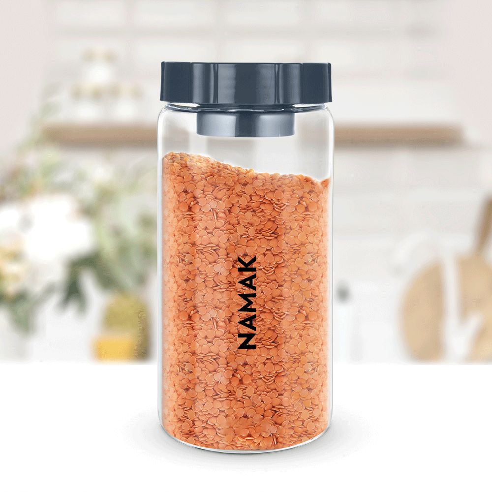 Borosil EasyScoop Endura Airtight Glass Jar, Personalise