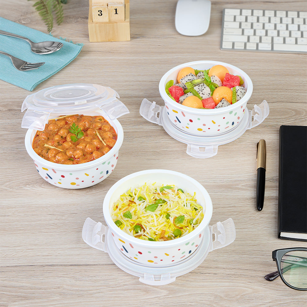 Larah by Borosil Aria Lunchbox, Set of 3, Teal