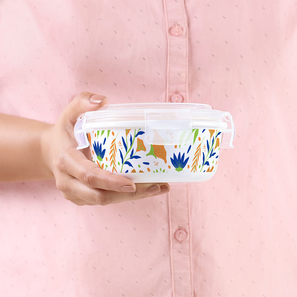 Larah by Borosil Ziva Navy Lunchbox, Set of 3, Teal