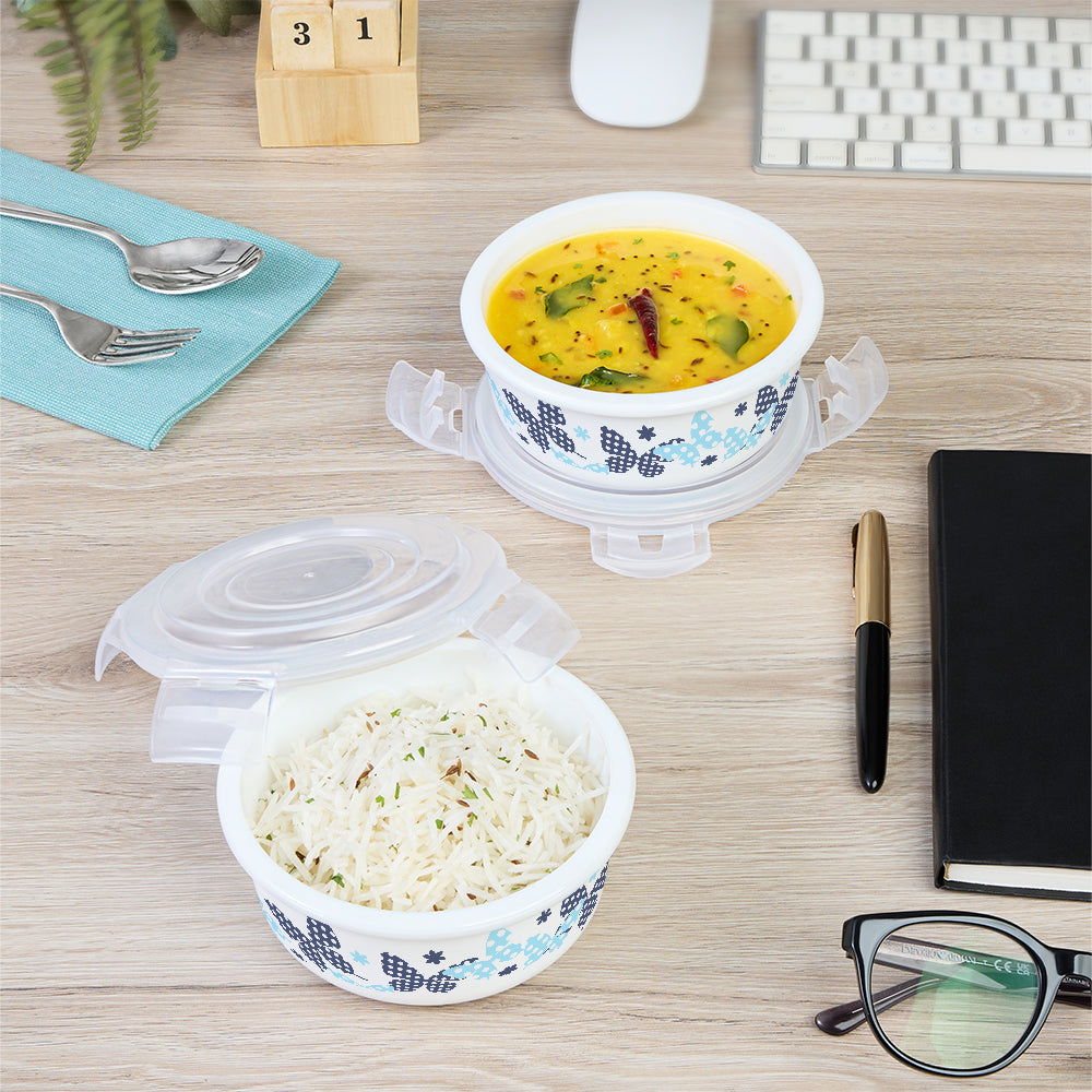 Larah by Borosil Veera Blue Lunchbox, Set of 3, Blue