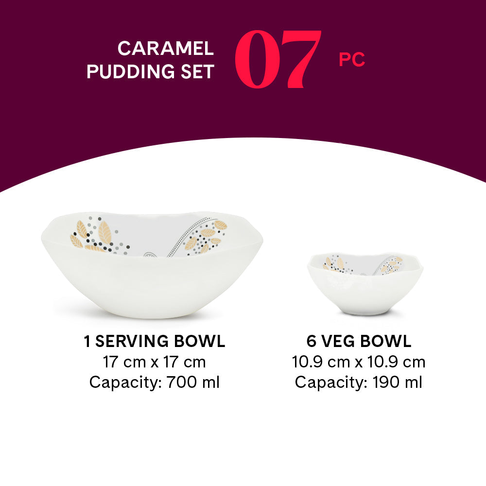 Larah by Borosil Caramel Pudding Set