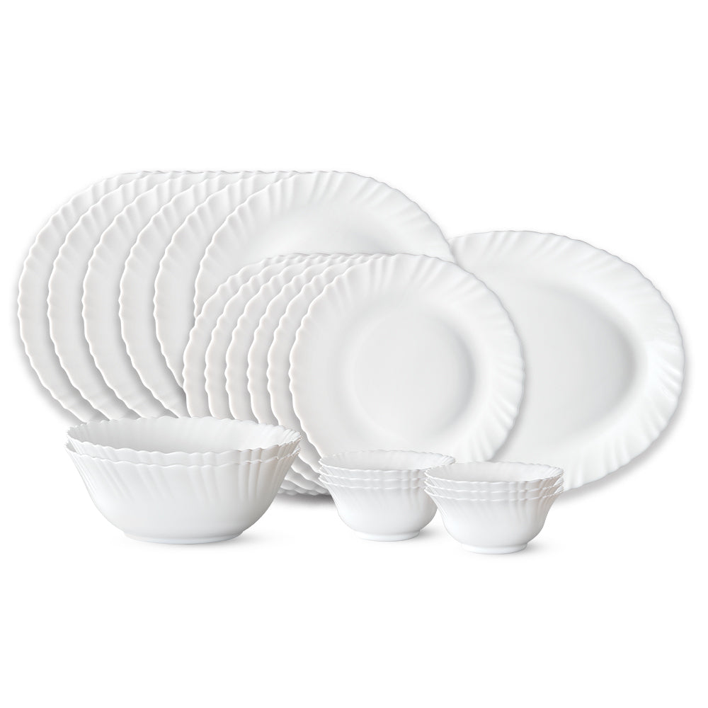 Larah by Borosil, Snow Dinner Set
