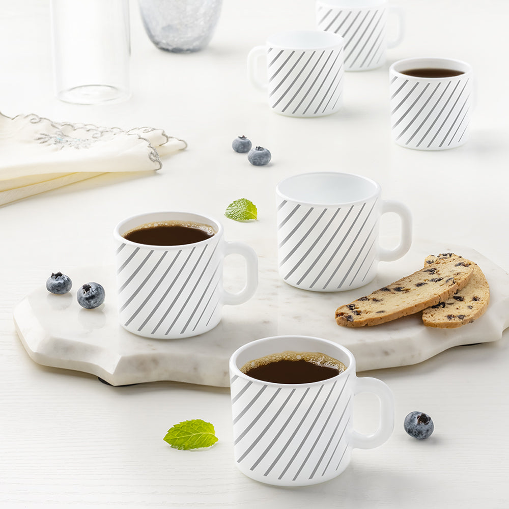 Larah by Borosil Silver Ray Mug Set