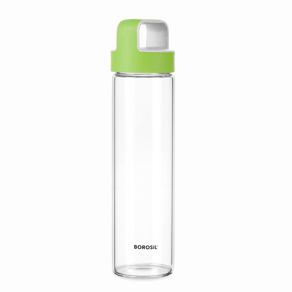 My Borosil Borosilicate Glass Bottles 550 ml Neo Borosilicate Glass Bottle - Green Lid