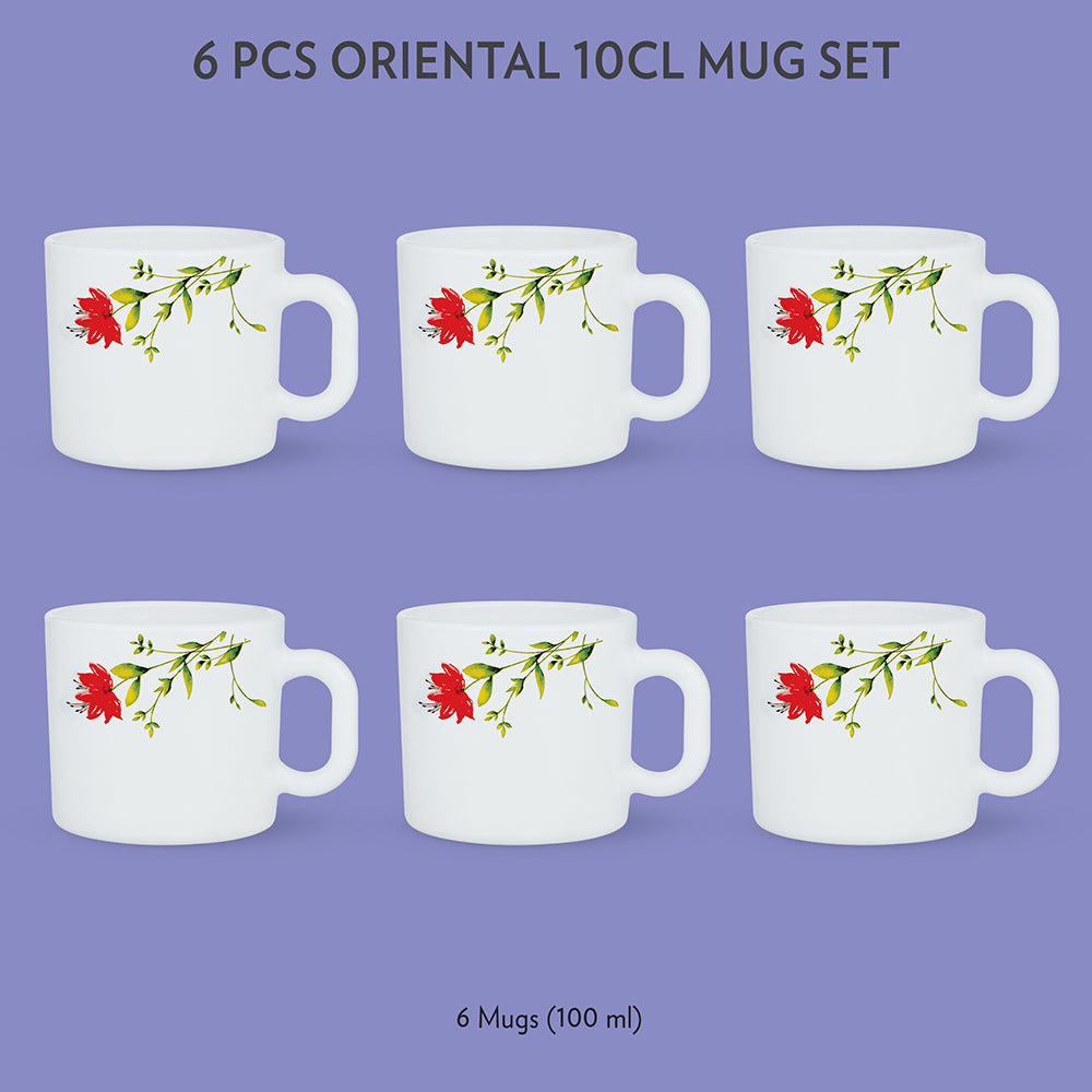 My Borosil Opalware Coffee Mugs & Travel Mugs 6 x 100 ml Oriental Mug Set
