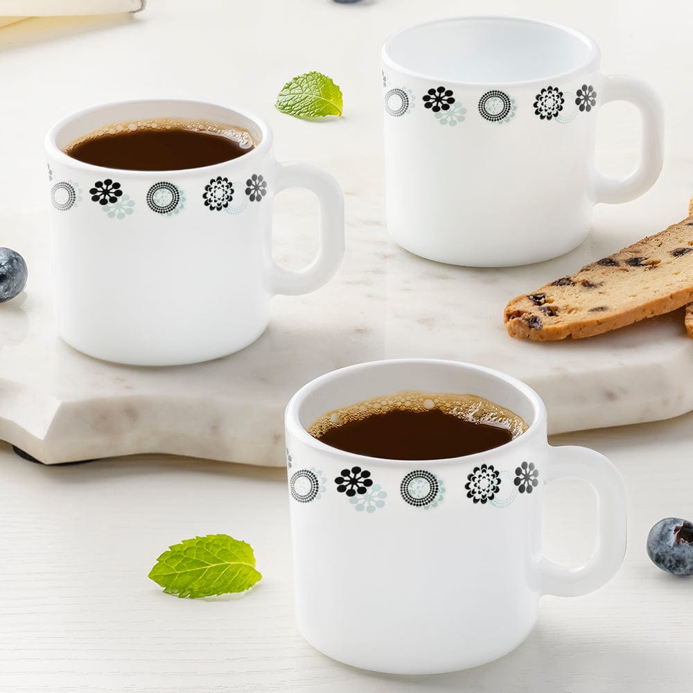 My Borosil Opalware Coffee Mugs & Travel Mugs 6 x 100 ml Universe Mug Set