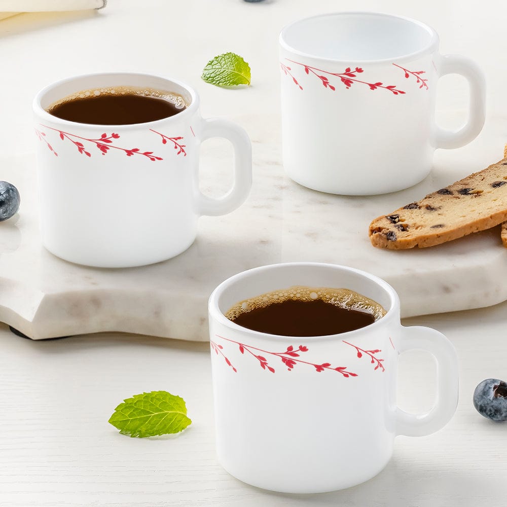 My Borosil Opalware Coffee Mugs & Travel Mugs 6 x 100 ml Vintage Mug Set