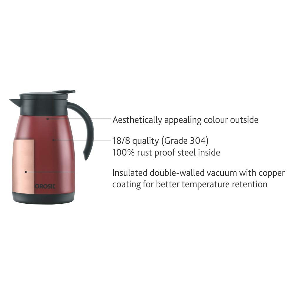 My Borosil Coffee Servers & Tea Pots Insulated Tea Pot, Red