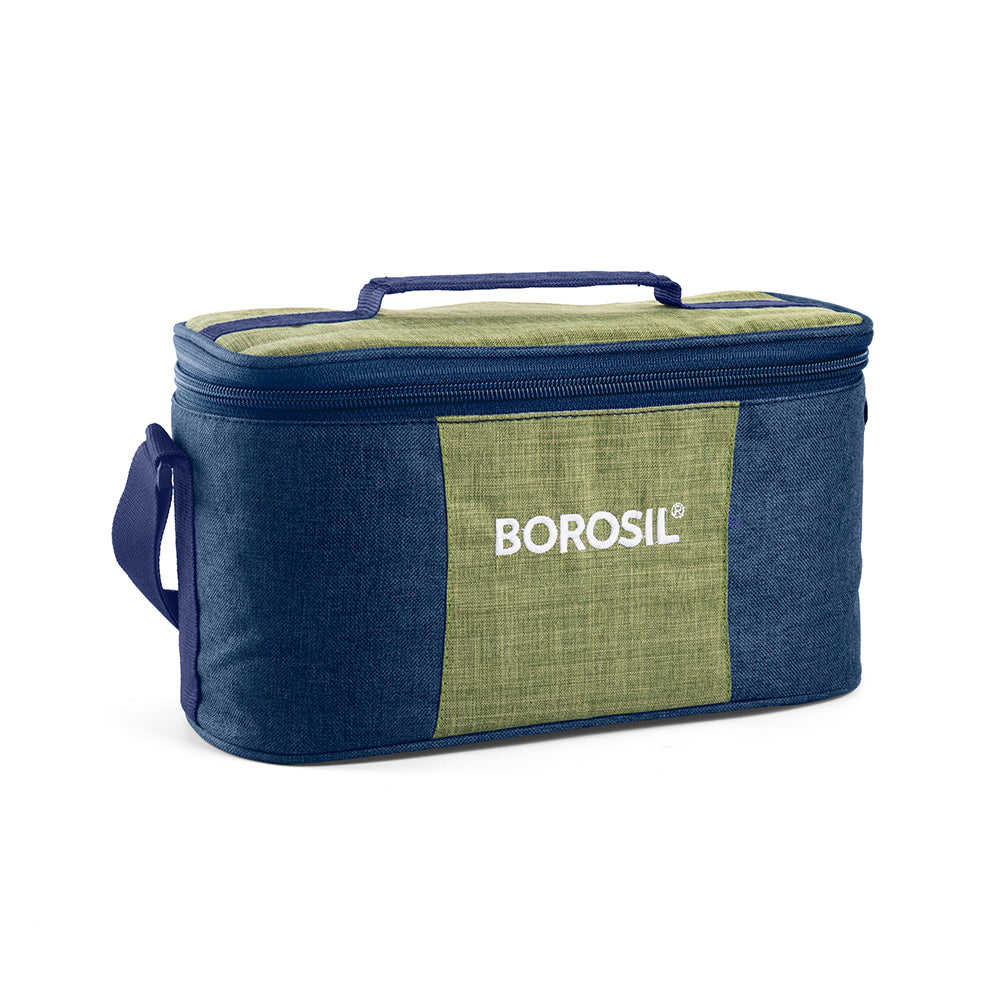 My Borosil Glass Lunchboxes Set of 4, 320ml Ace Green Glass Lunch Box, Square x 4 (Flat)