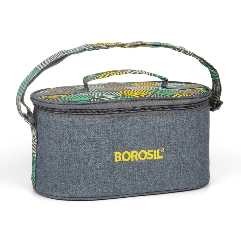 My Borosil Glass Lunchboxes Set of 4 (400 ml x 2 + 240 ml x 2) Food Luck Olive Glass Lunch Box, Round x 4