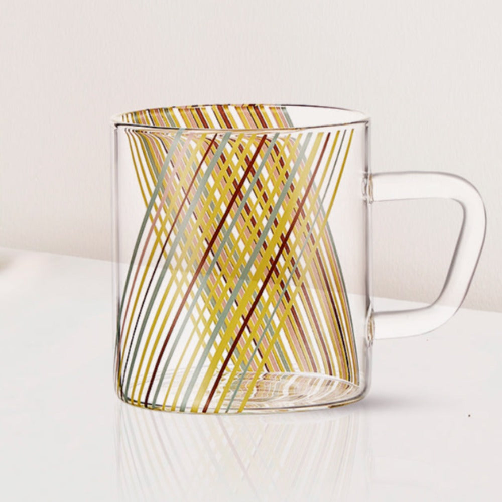 My Borosil Glass Mugs 295 ml x 6 Prism Glass Mug, Set of 6