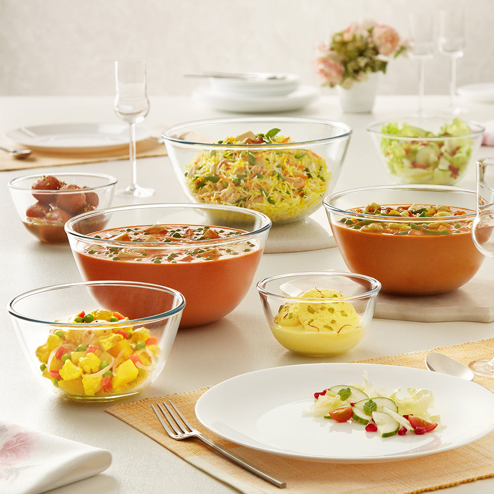 My Borosil Glass Mixing & Serving Bowls Mixing & Serving Bowl, White Lid