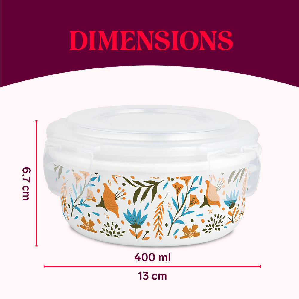 My Borosil Opal Lunchboxes 400 ml x 3 Larah by Borosil Ziva Sky Lunchbox, Set of 3
