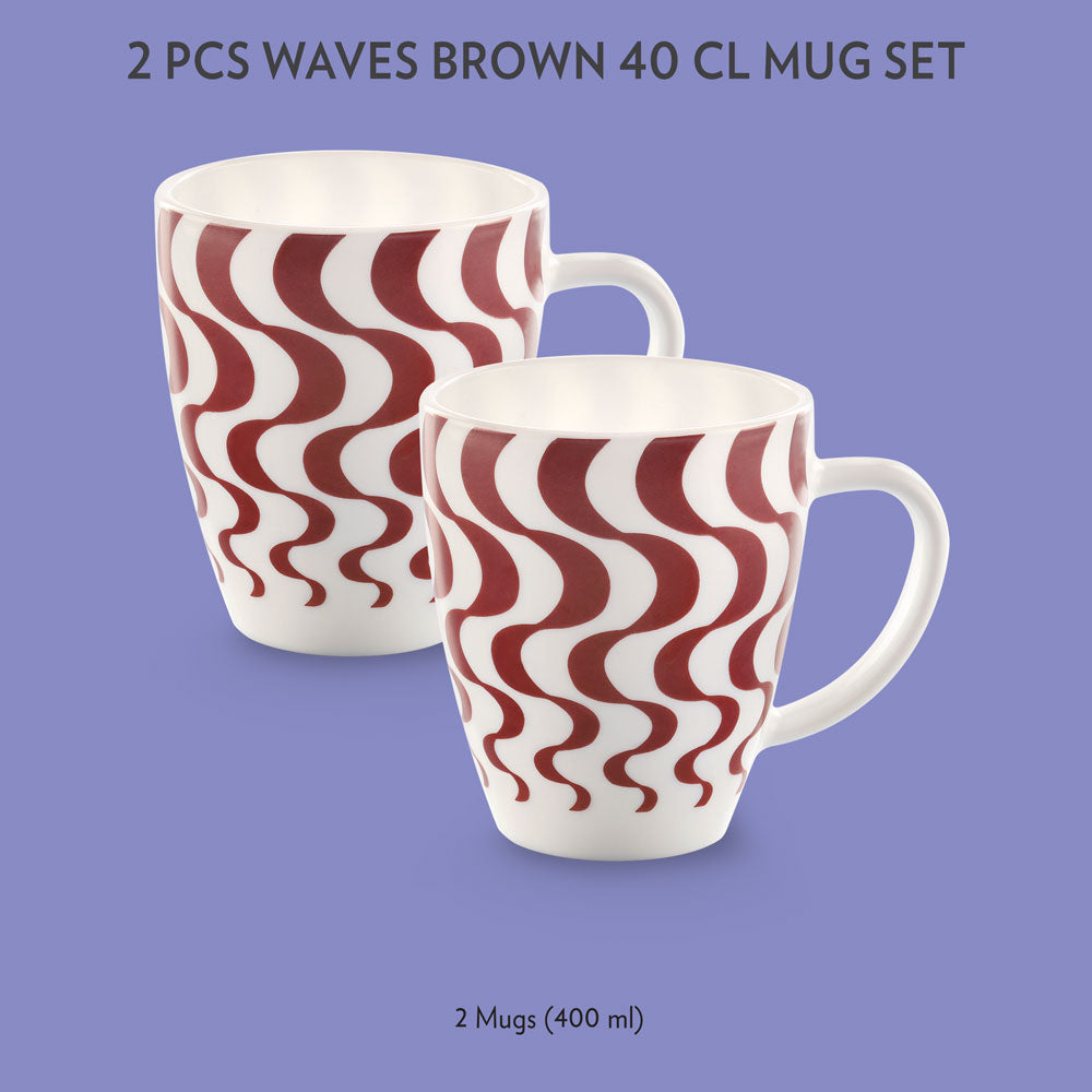 My Borosil Opalware Coffee Mugs & Travel Mugs 1 x 400 ml Waves Brown Mug