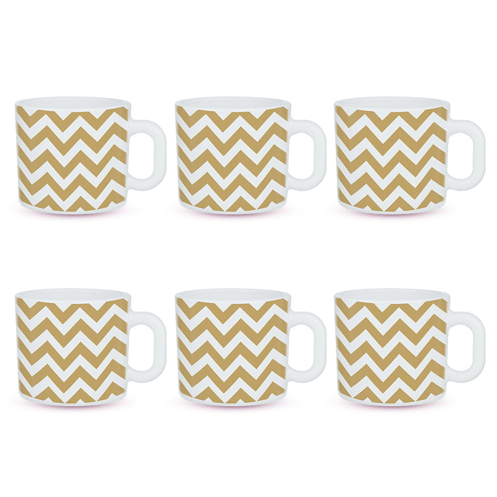 My Borosil Opalware Coffee Mugs & Travel Mugs Gold Waves Mug Set
