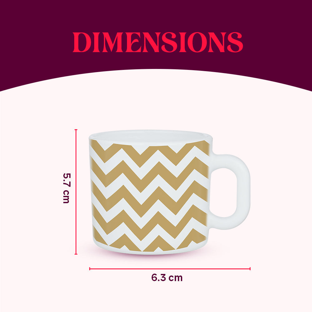 My Borosil Opalware Coffee Mugs & Travel Mugs Gold Waves Mug Set