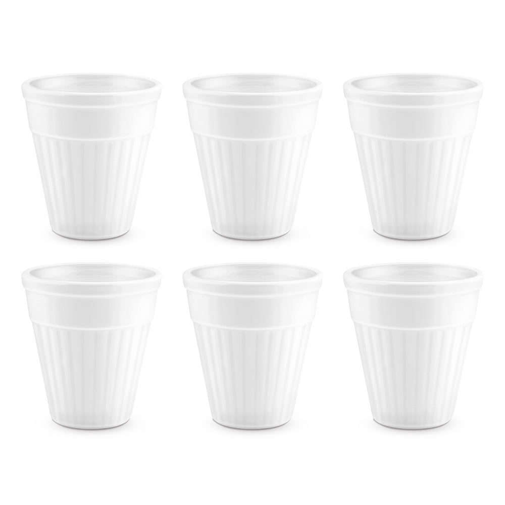 My Borosil Opalware Coffee Mugs & Travel Mugs Larah By Borosil Kulhad Set, White