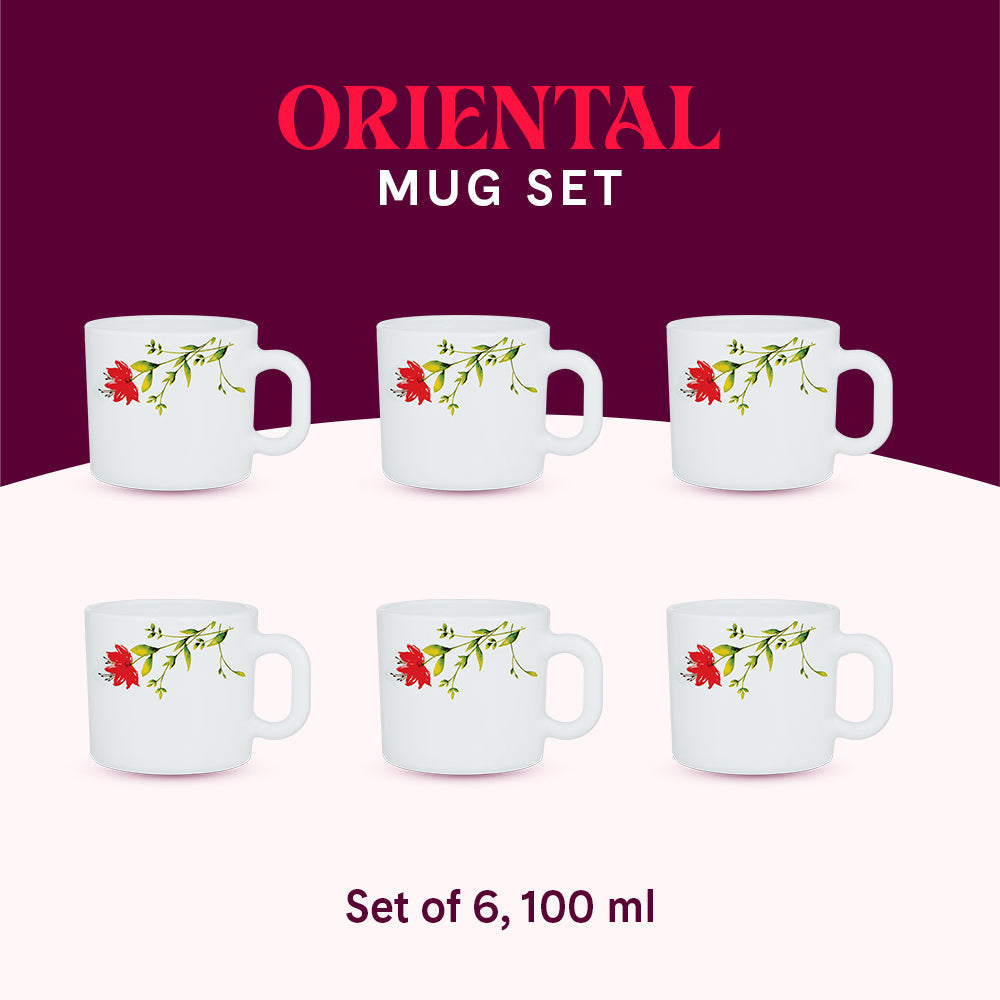My Borosil Opalware Coffee Mugs & Travel Mugs Larah by Borosil Oriental Mug Set
