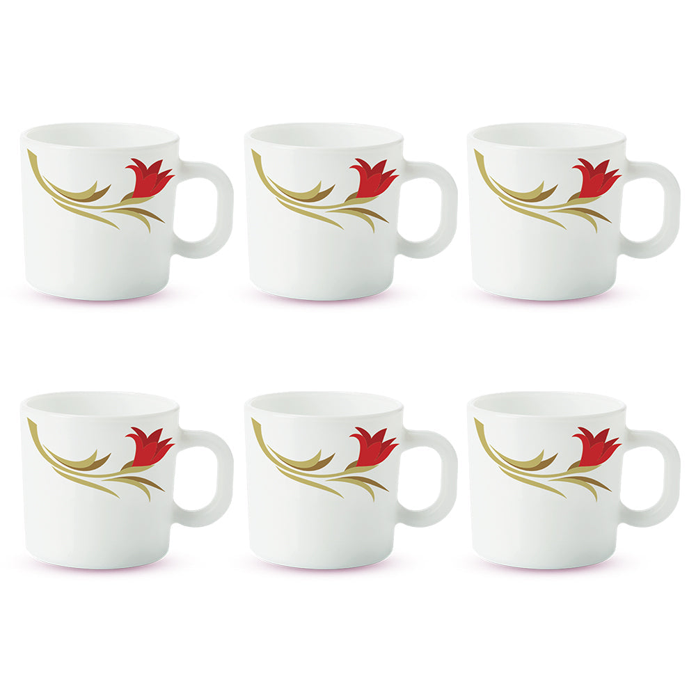 My Borosil Opalware Coffee Mugs & Travel Mugs Larah by Borosil Red Lily Mug Set