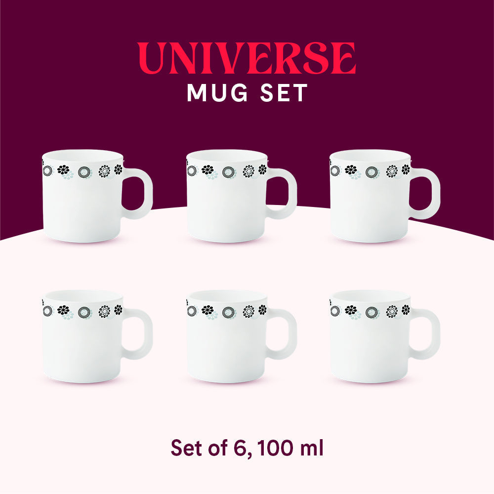 My Borosil Opalware Coffee Mugs & Travel Mugs Larah by Borosil Universe Mug Set