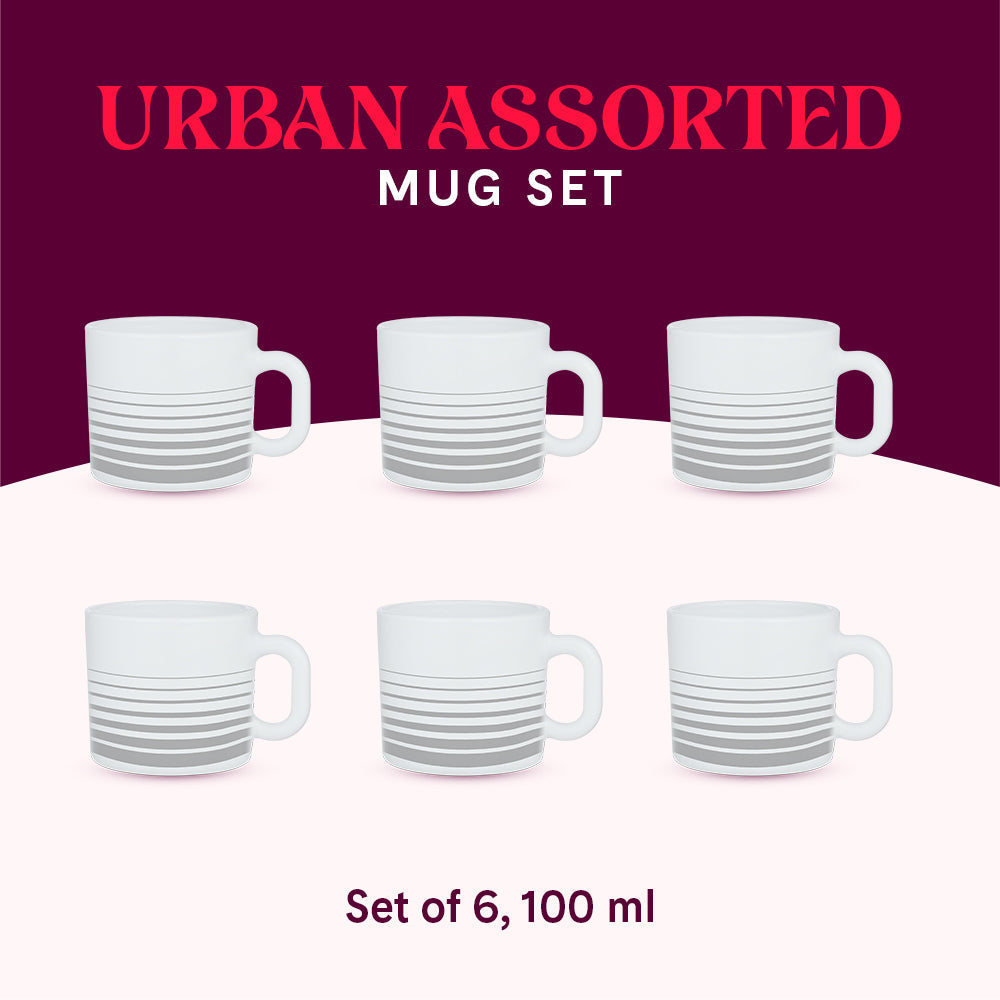 My Borosil Opalware Coffee Mugs & Travel Mugs Larah by Borosil Urban Assorted Mug Set