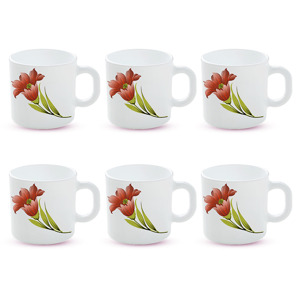 My Borosil Opalware Coffee Mugs & Travel Mugs Red Iris Mug Set
