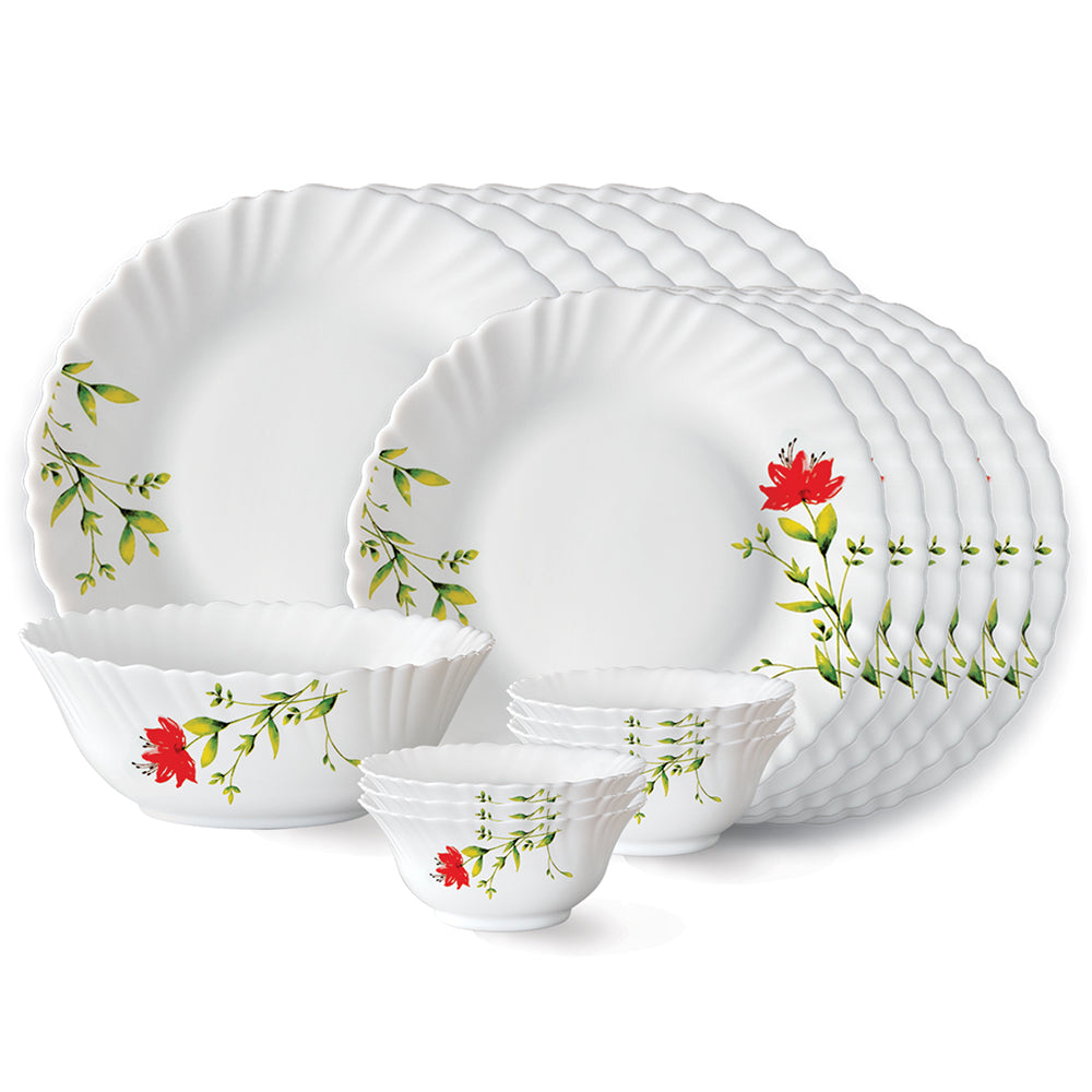 My Borosil Opalware Dinner Sets 19 pc Set: Serves 6 Larah by Borosil Oriental Dinner Set
