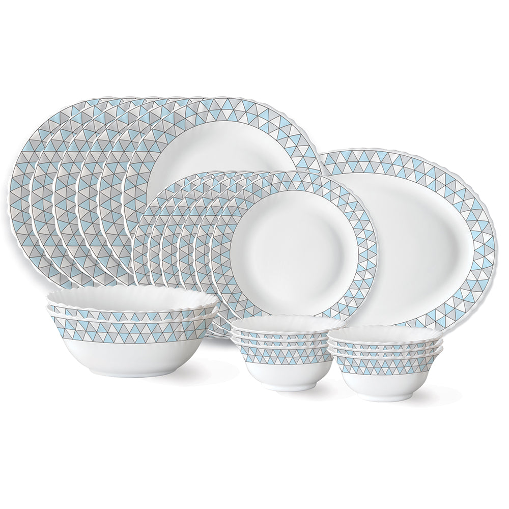 My Borosil Opalware Dinner Sets 21 pc Set: Serves 6 Larah by Borosil Weave Dinner Set