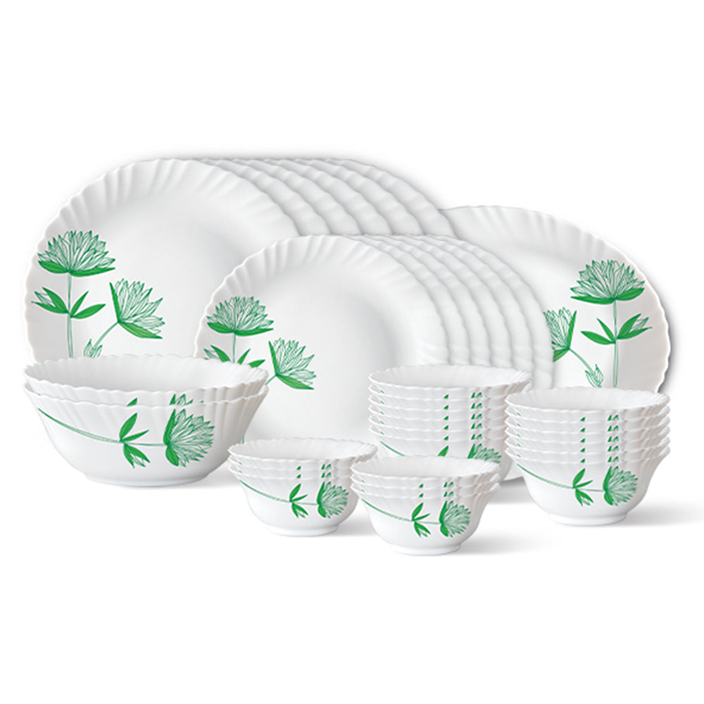 My Borosil Opalware Dinner Sets Green Lily Dinner Set