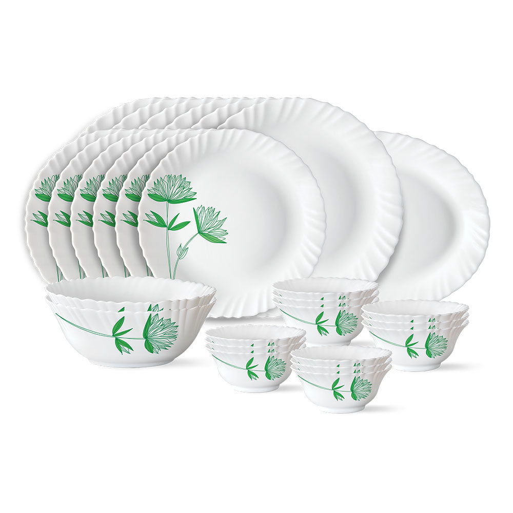 My Borosil Opalware Dinner Sets Green Lily Dinner Set