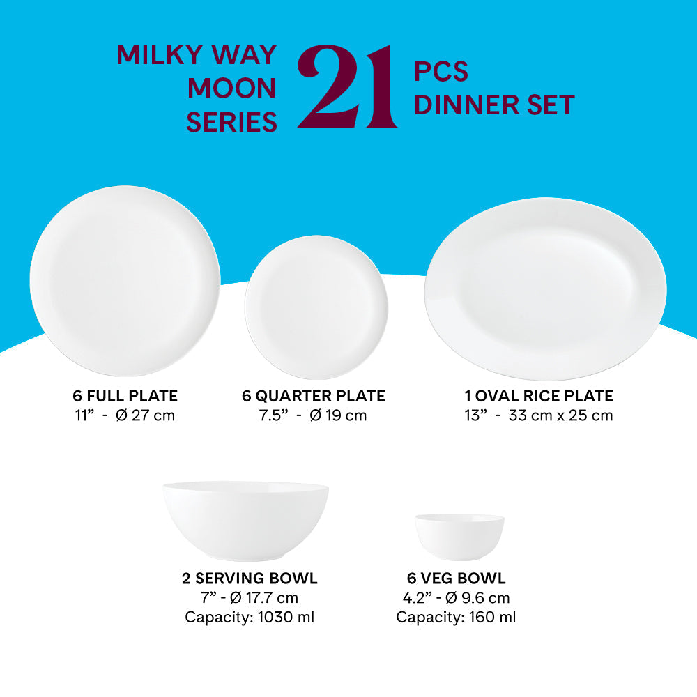My Borosil Opalware Dinner Sets Larah by Borosil Milky Way Dinner Set