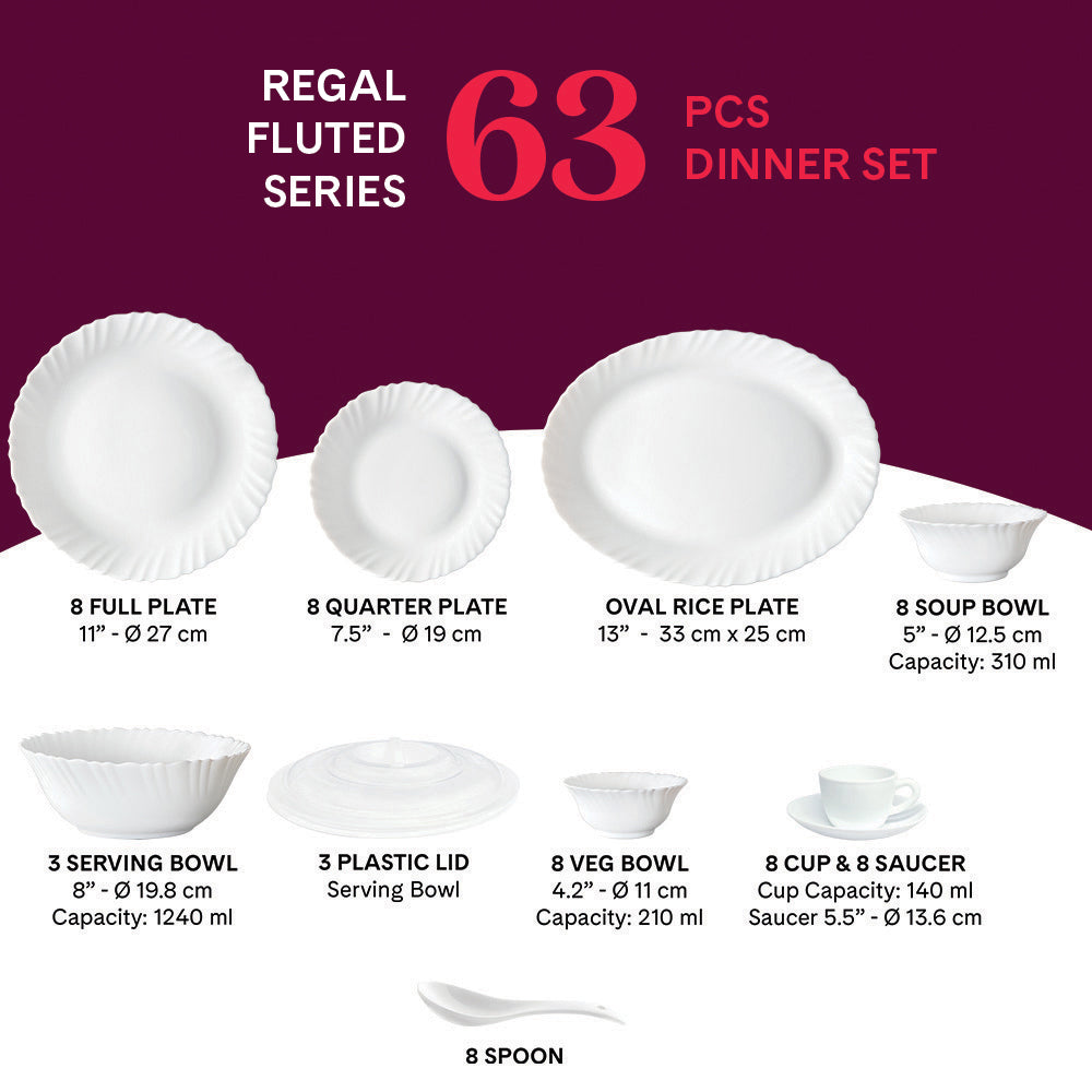 My Borosil Opalware Dinner Sets Larah by Borosil Regal Dinner Set