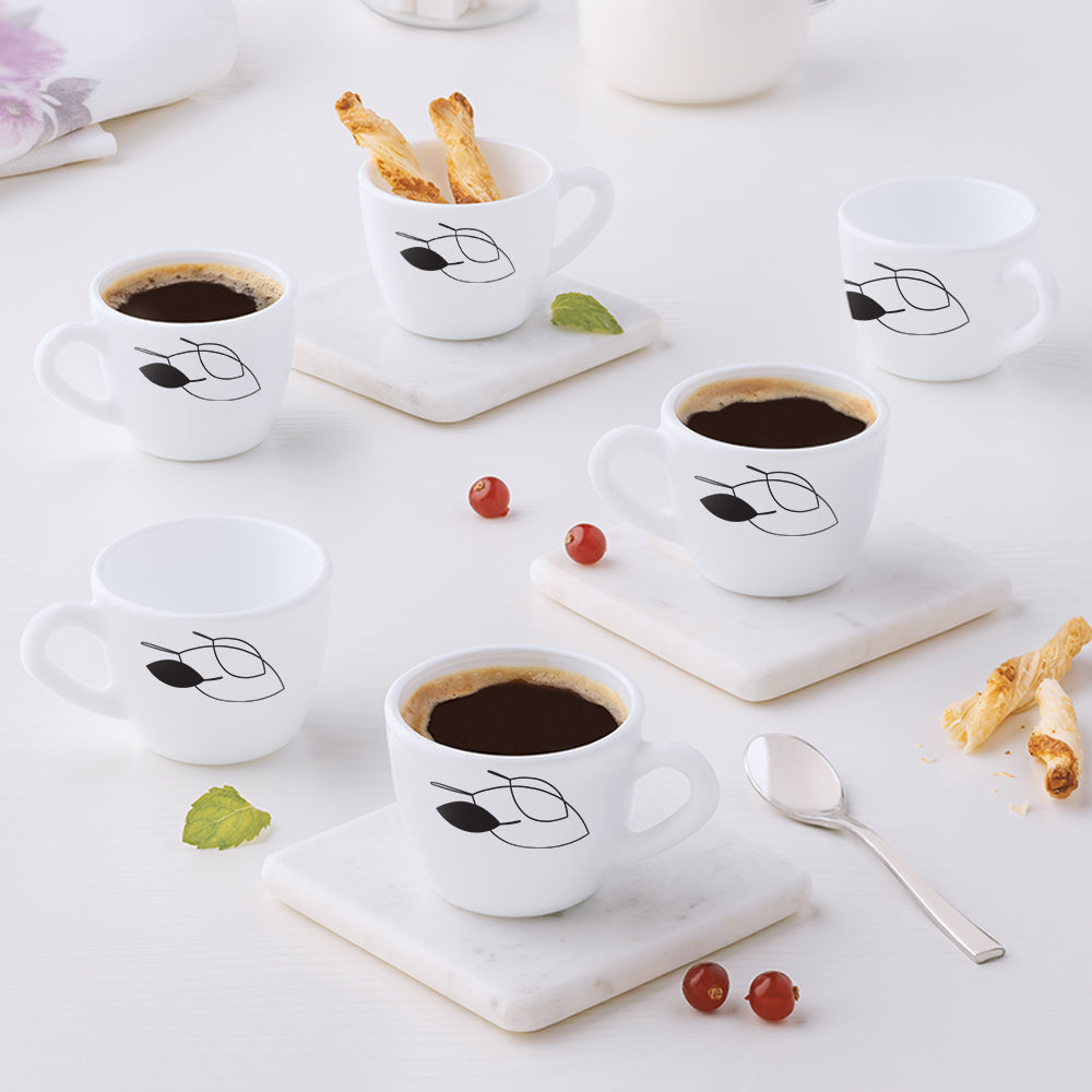 My Borosil Opalware Tea Cups & Tea Sets 140 ml x 6 Shadow Cup Set