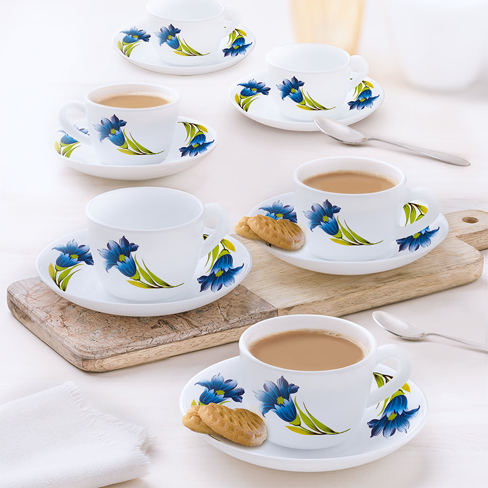 My Borosil Opalware Tea Cups & Tea Sets 90 ml x 12 Larah by Borosil Nina Cup n Saucer Set