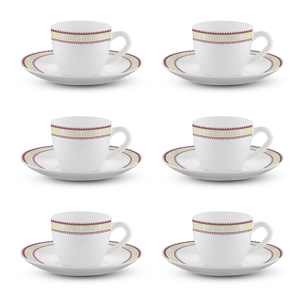 My Borosil Opalware Tea Cups & Tea Sets Larah by Borosil Elega Cup n Saucers Set