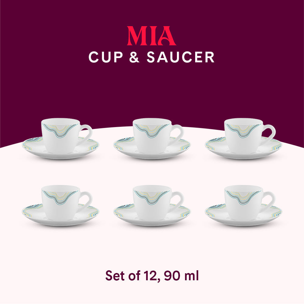 My Borosil Opalware Tea Cups & Tea Sets Larah by Borosil Mia Cup n Saucers Set