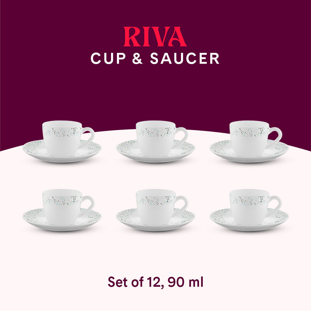 My Borosil Opalware Tea Cups & Tea Sets Larah by Borosil Riva Cup n Saucers Set