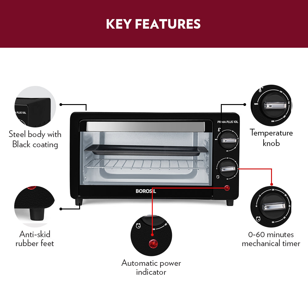 My Borosil Ovens Borosil Prima Plus 10L Oven Toaster Griller (OTG)