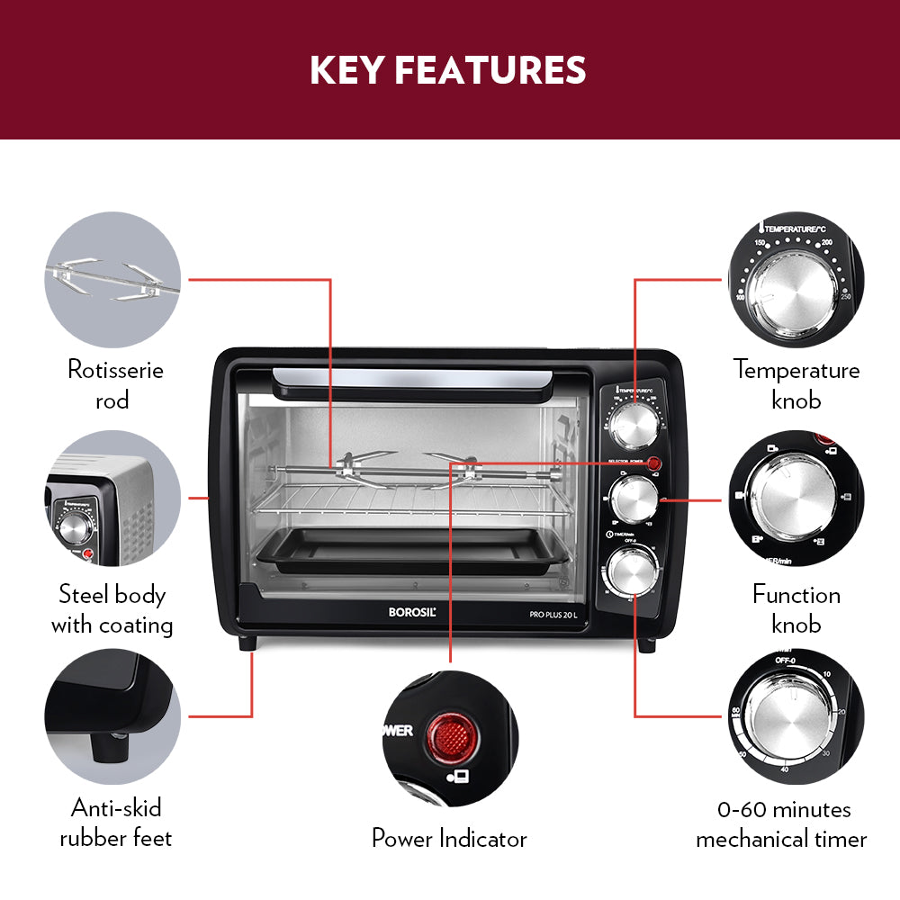 My Borosil Ovens Borosil ProPlus 20 L Oven Toaster Griller (OTG)