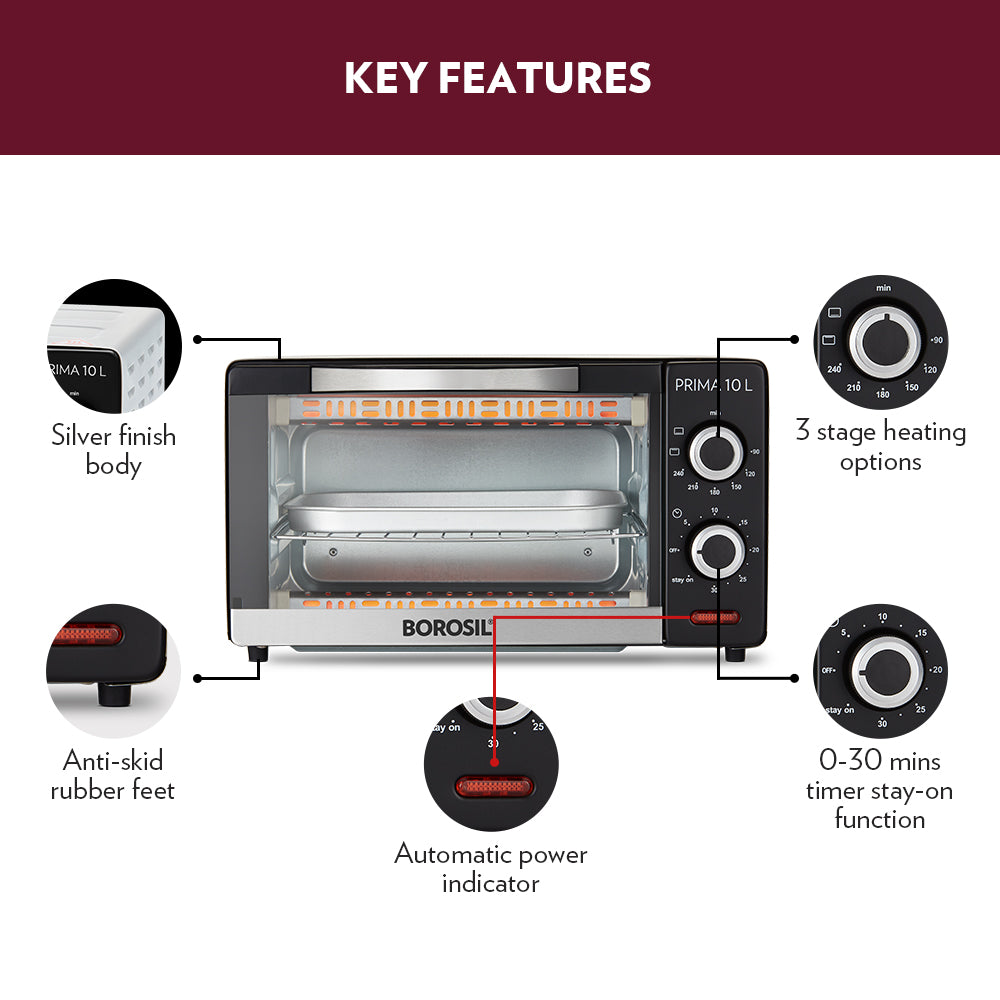 My Borosil Ovens Prima 10L Oven Toaster Griller (OTG)